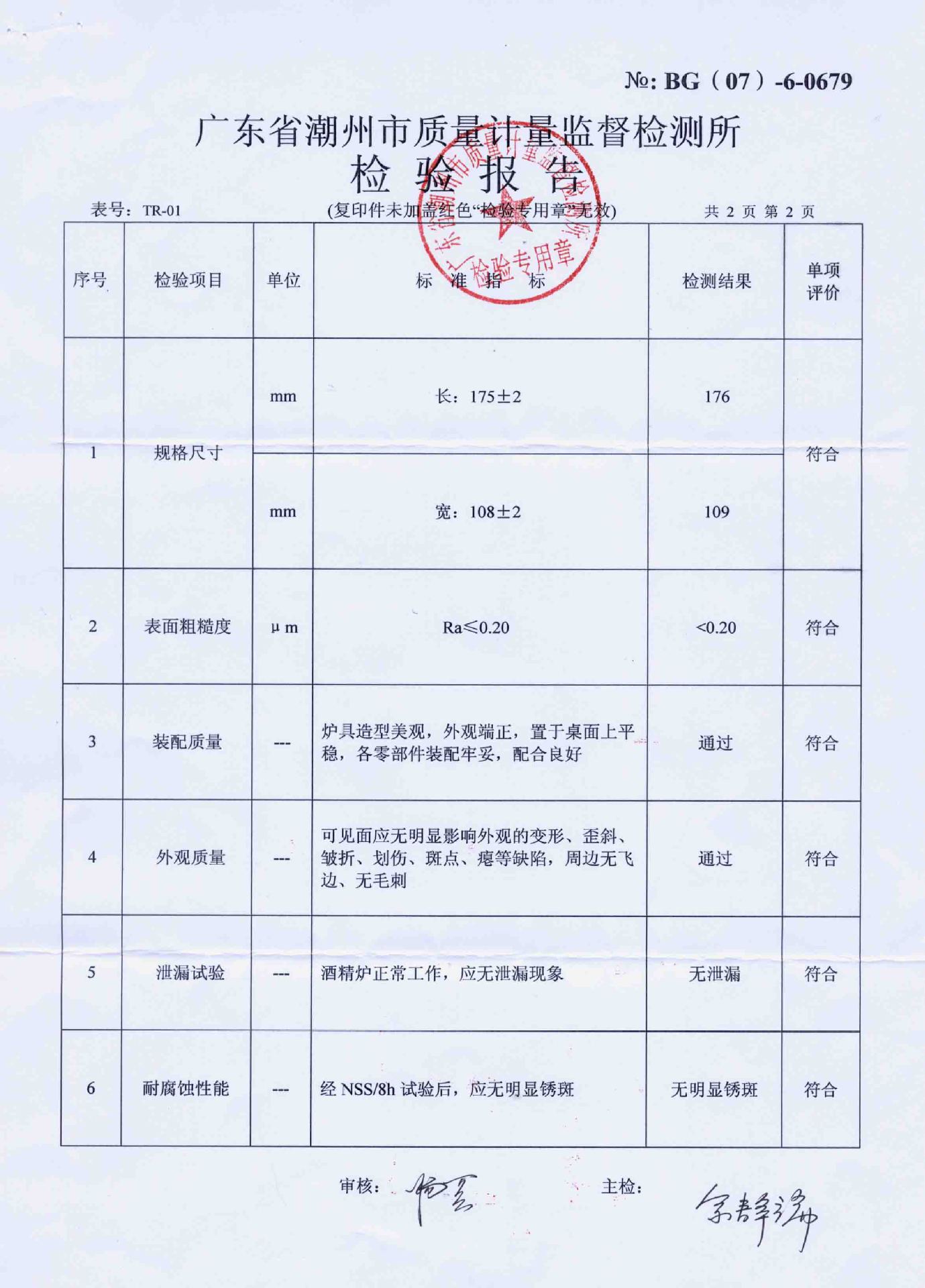 火鍋爐檢驗報告