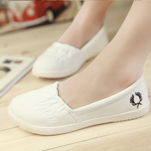  New Spring Korean Style Women's Casual New Shoes Flat Shoes Canvas Shoes White Canvas Shoes Women's Single Shoes Wholesale