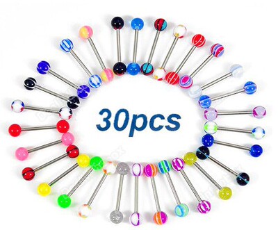 puncture Jewelry Stainless steel Umbilical nail Navel ring Belly button Acrylic Tongue pin combination pack sale