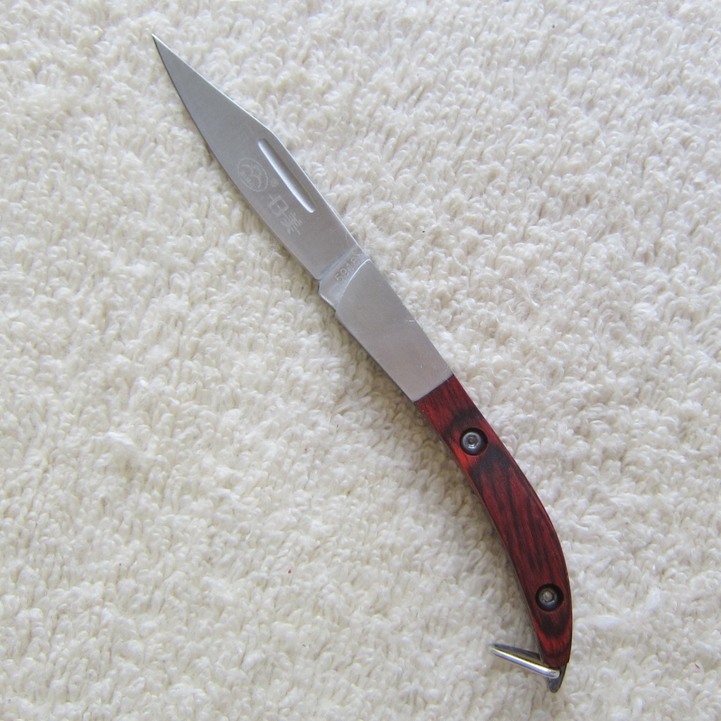 小刀耐腐不锈钢木柄折叠刀 水果刀 金达日美5918折叠小刀赠品|ru