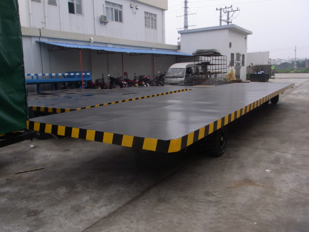大型游艇厂适用10T10米超长平板拖车 全挂式平板拖车