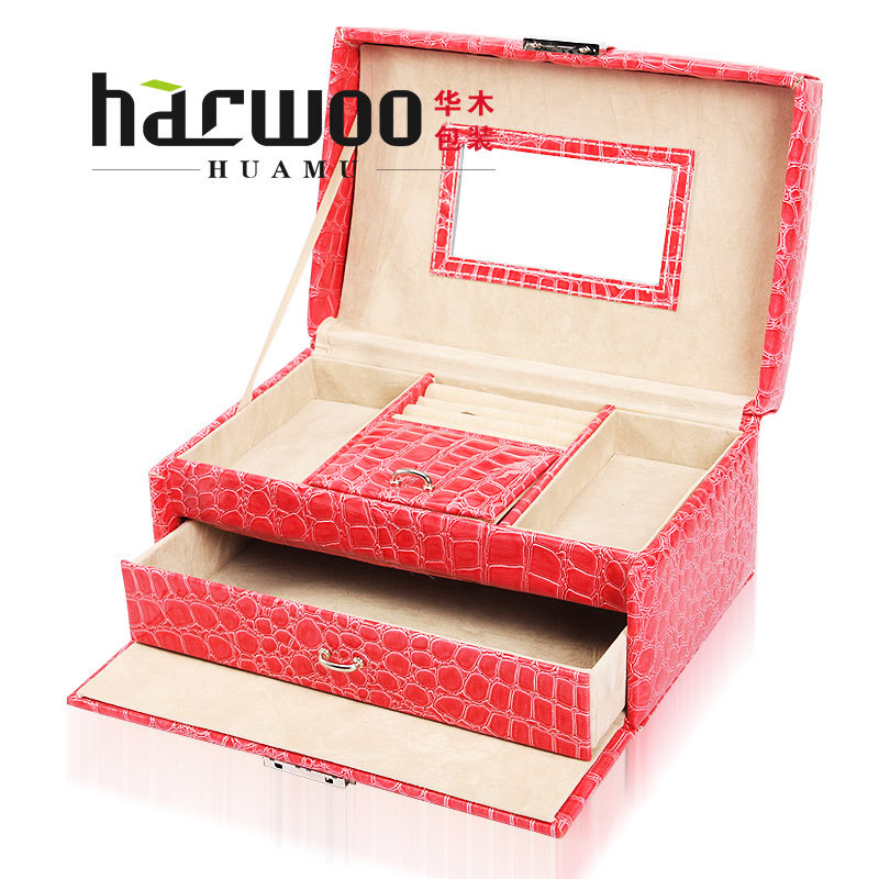 harwoo高档韩国奢侈木质首饰收纳盒 精品欧美风多层梳妆珠宝盒