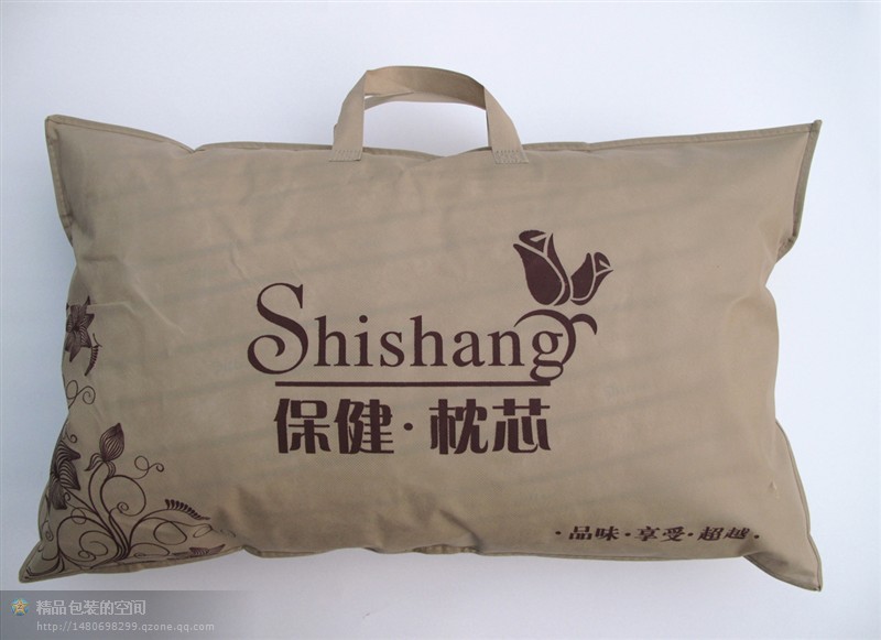 厂家供应 枕芯袋子枕头无纺布袋 床上用品手提拉链包装袋 可定制