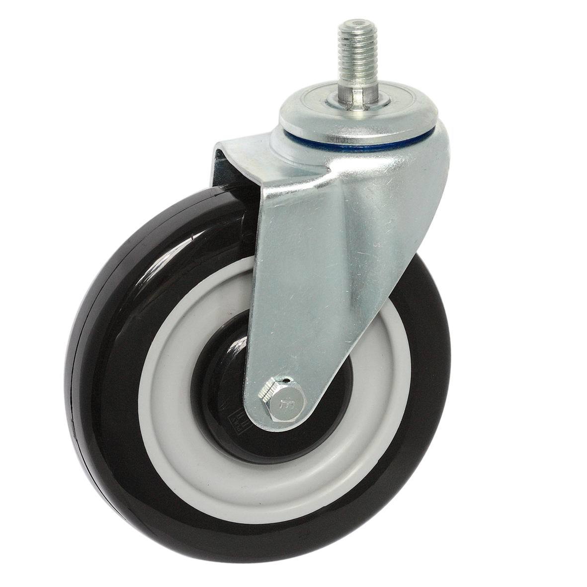 【现货直销】5寸PU高弹性超静音高耐摩工具车手推车丝杆万向轮 