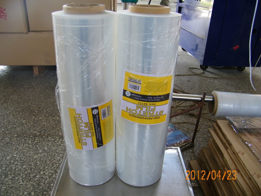 PE stretch film for pallet packing/wrap film/hand roll film