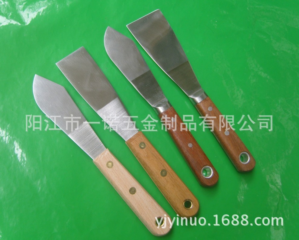 D-015GB高档不锈钢木柄刮刀 油灰刀 油灰铲