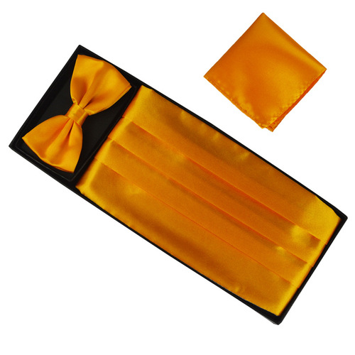 Solid color men's dress suit gift box polyester glossy silk girdle for groom and gentleman banquet manufacturer wholesale