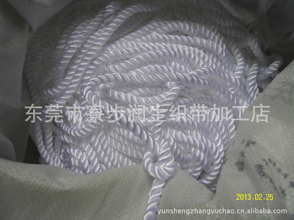 润生6\7\8mm漂白色PP\聚丙烯\丙纶纽绳\三股绳\两股丙纶扭绳