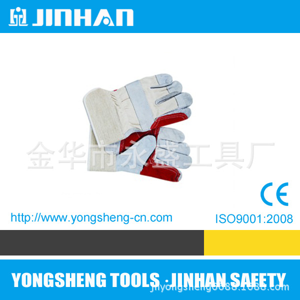 牛二层皮棉纱涂胶加托胶袖浆袖全掌驳掌长短14和16寸手套