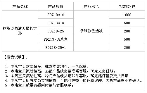 树脂倒角满天星长方形