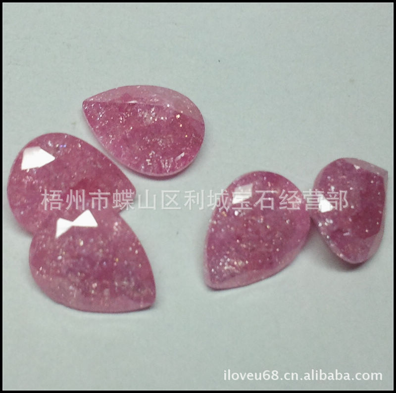 热卖韩国冰花宝石 梨形锆石 爆花石等各种裸石|ms