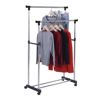 H-type double-pole stainless steel drying rack floor indoor up and down telescopic drying rack clothes rack clothing store
