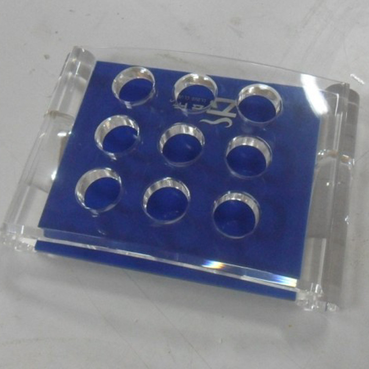 厂家供应亚克力酒杯架九孔蓝色酒杯架 KTV酒店酒杯陈列架装饰