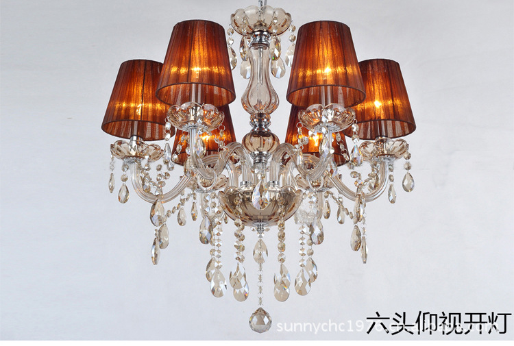 Cognac lámpara de cristal de moda moderna lámpara de araña de estilo europeo sala de estar dormitorio estudio comedor lámpara de la escalera lámpara de la habitación del hotel