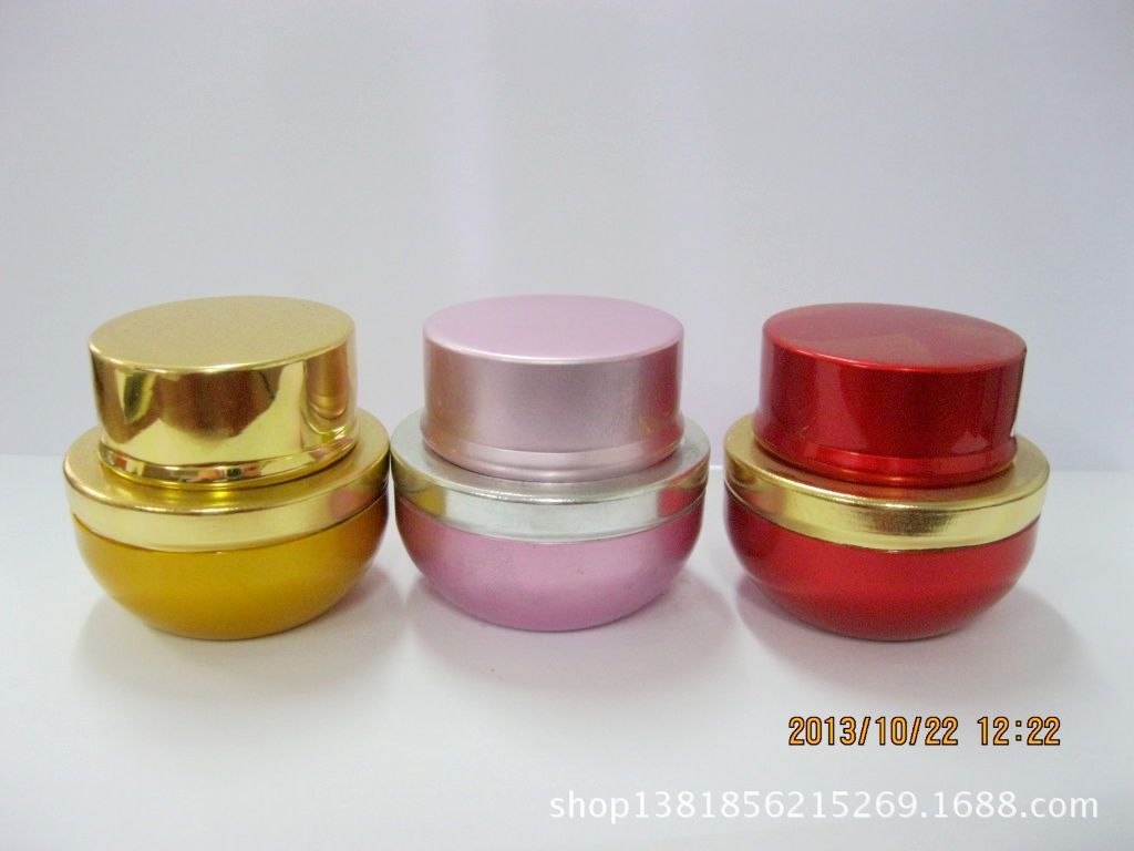 厂家定做高档套铝膏霜瓶 氧化铝化妆瓶 高档化妆品瓶子 可印LOGO