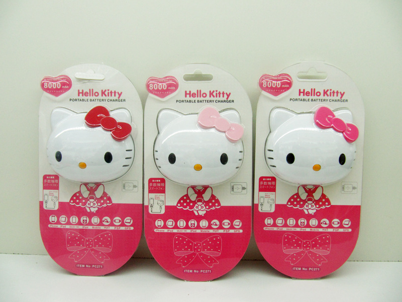 Factory direct sales of new 8000MAH lithium battery HELLO KITTY mobile power supply in a large number of shipments, style random10