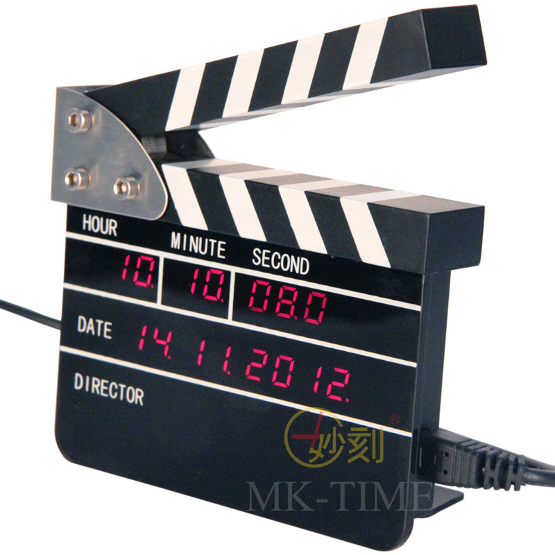 Wonderful brand LED Mini Closed alarm clock Electronics fashion Bedside alarm clock director prop HY-L042-R