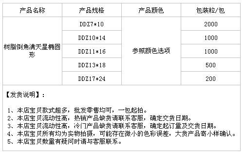 树脂倒角满天星椭圆形