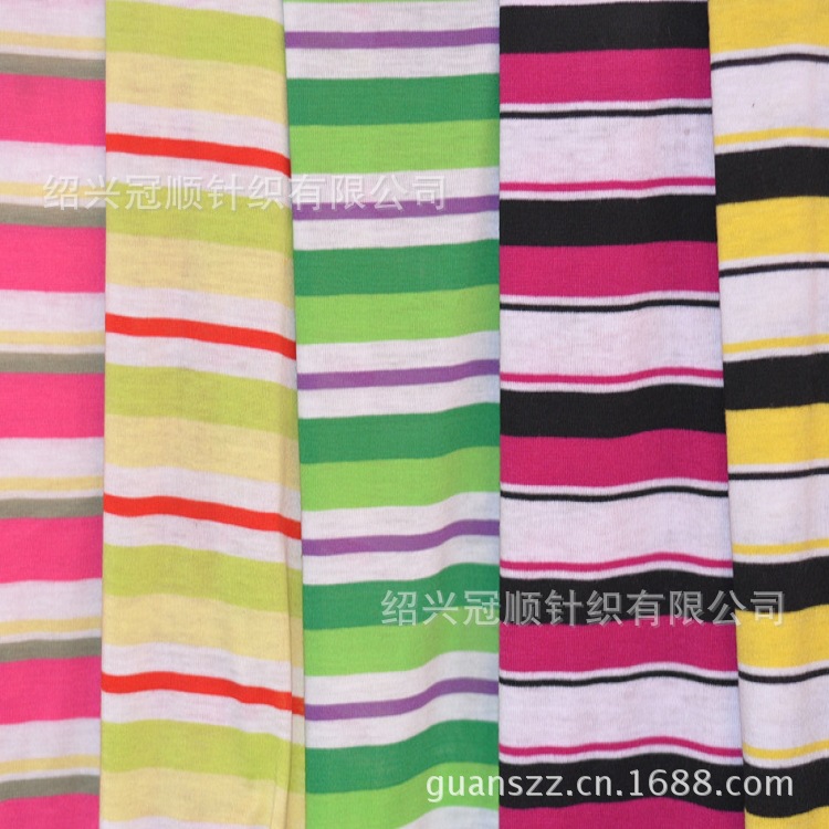 供应全棉色织循环汗布,人棉氨纶彩条汗布,品质保证,厂家直销