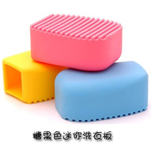 Factory direct sales super popular hand-held candy color mini silicone laundry brush washboard lightweight cleaning brush