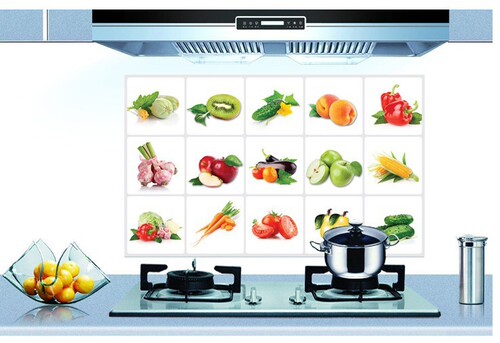 Kitchen sticker wall sticker orange oil-proof sticker self-adhesive aluminum amber oil-proof sticker AY3023