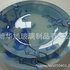 厂家供应玻璃盘 沙拉盘  面包盘  钢化玻璃盘 烤花玻璃盘