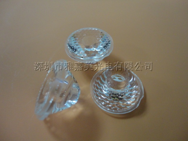 大功率LED透镜 Φ20MM-30°珠面表面有孔 1W 3W LED灯透镜