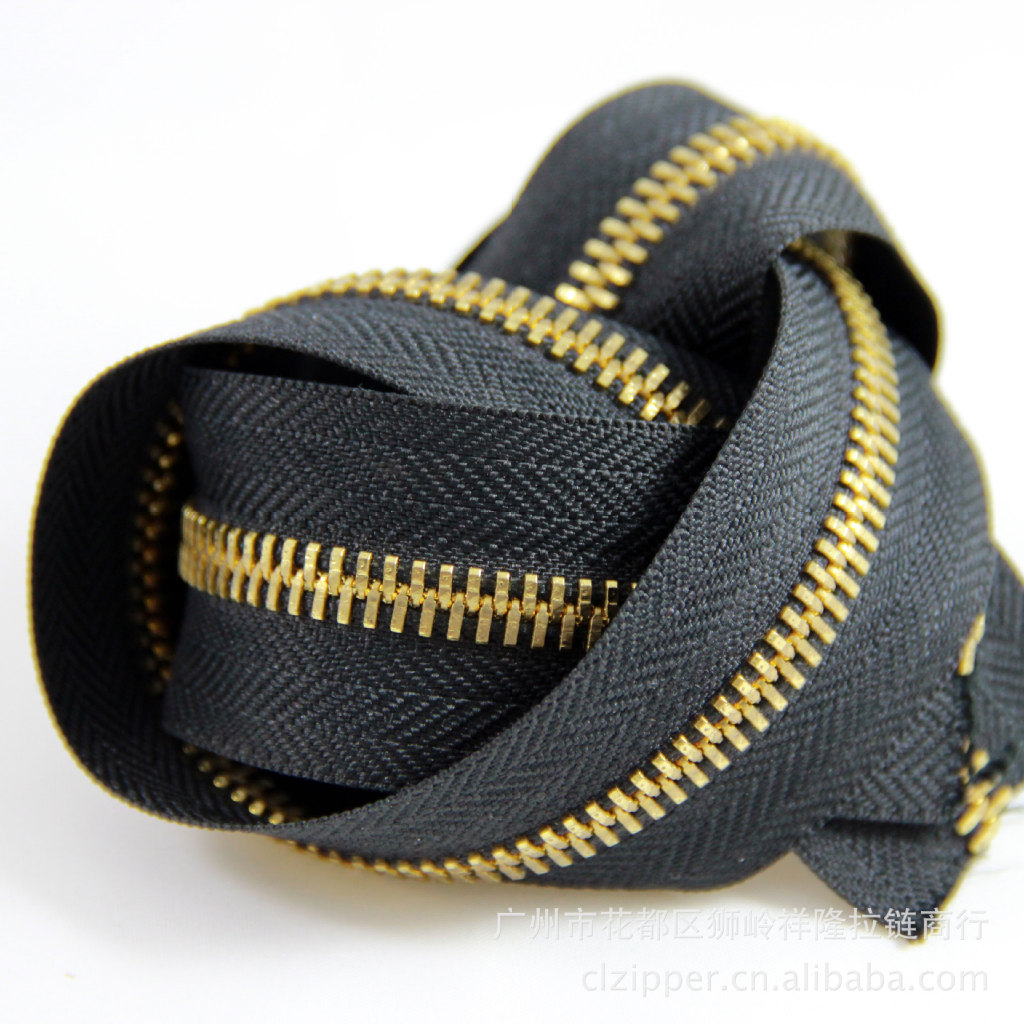 5#黄金双点双拉金属码装拉链 5号手袋包包金属拉链批发