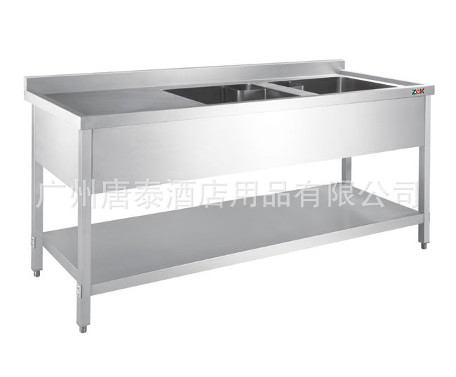 供应唐泰酒店厨房不锈钢设备XT05-6-12拆装式双星洗涮台