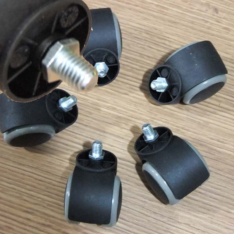 转椅脚轮黑灰螺丝万向轮PU轮地板轮5只轮彩色椅轮椅盟包邮滚轮16e