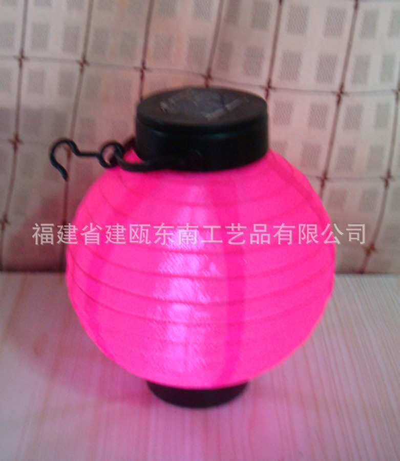 diameter 15cm 6 inch round Pink Energy saving Green belt solar energy Cloth lanterns