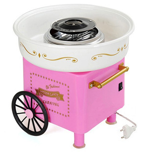 粉色家用复古小推车迷你棉花糖机跨境外贸Cotton candy machine|ru