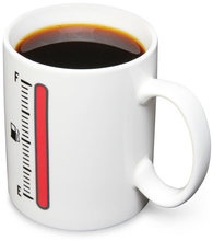 创意水杯马克杯陶瓷感温杯温度计变色杯子TANK UP MUG亚马逊茶水