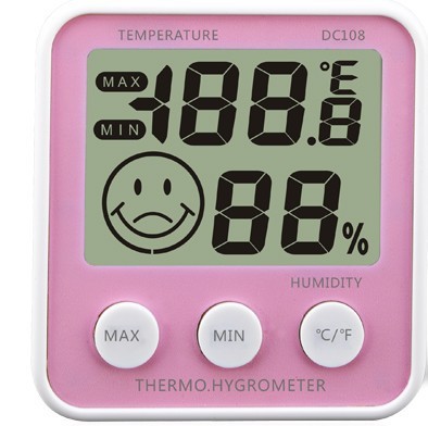 供应DC108家用办公室内电子数字显示温湿度表 温湿度计大屏显示