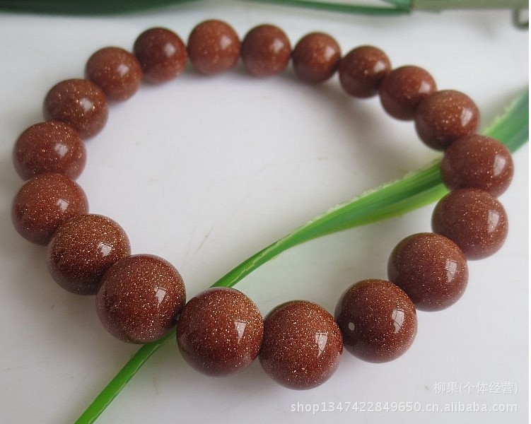 天然金沙石手鏈批發 10mm手串玉石 寶石 新款 地攤熱銷淘寶爆款