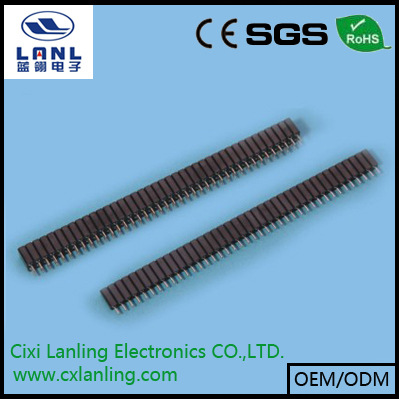 厂家直销 低价 2.54MM 1*40单排圆孔母座 塑高7MM