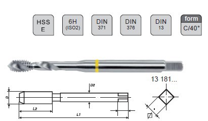 德国进口沃施莱格wollschlaeger黄环机用丝锥挤压丝锥手用丝锥