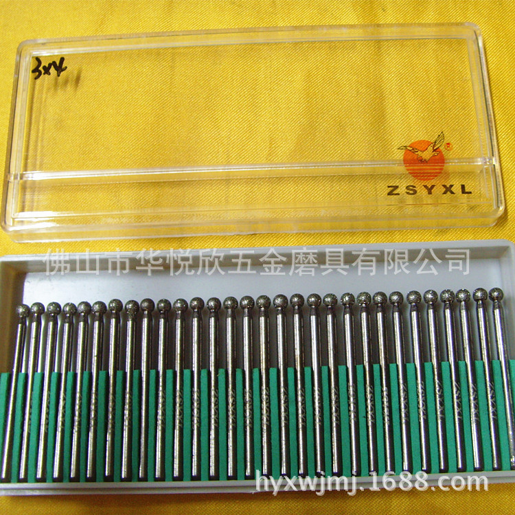 正品战神鹰钻石磨棒组30支装 3X4球形优质金刚石磨头磨针玉石雕刻