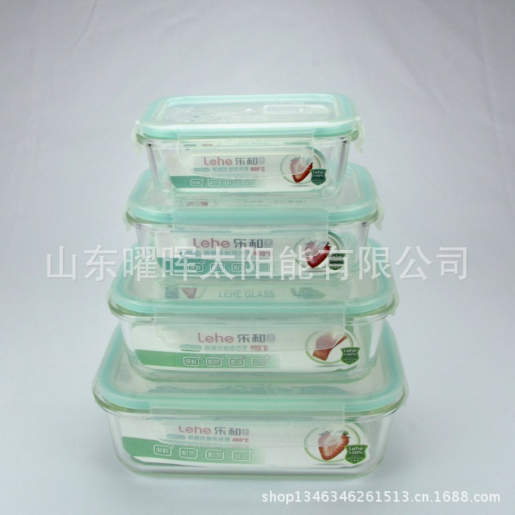 供应耐热玻璃保鲜盒 微波炉可用玻璃饭盒 高硼硅玻璃保鲜盒