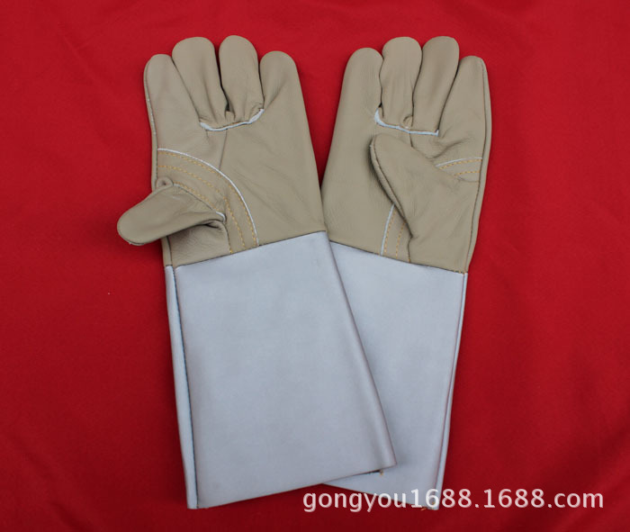 泡沫袖革家私全皮电焊手套劳保焊工防护手套牛皮头层烧焊皮手套双