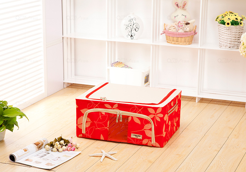 Manufactor Direct selling oxford Storage box Large clothes Finishing Box Steel frame storage box quilt storage box 55L