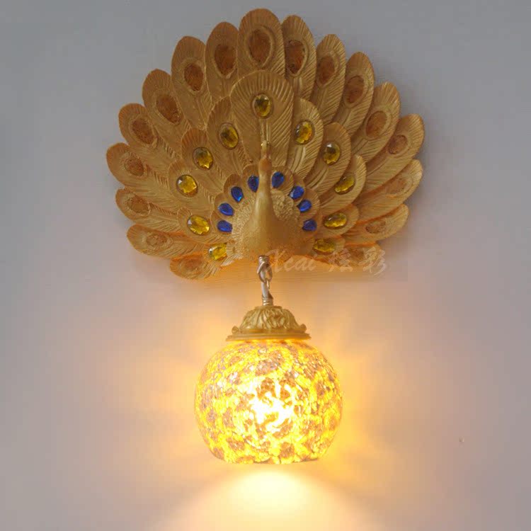 金黄孔雀壁灯-12