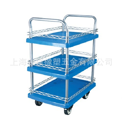 推车 300KG三层推车 带护栏双扶手 【上海兴锋脚轮官网 XFXS】