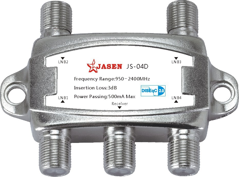 DiSEqC Switch2.0版本电视信号切换开关四进一出四切一开关JS-04D