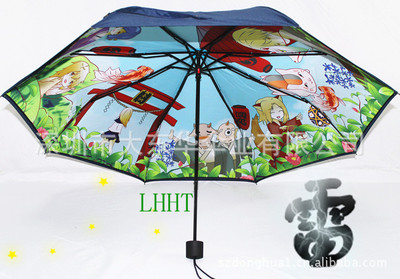 大量批发新款三折九合板加强型手开伞龙猫雨伞卡通淘宝雨伞礼品伞|ms