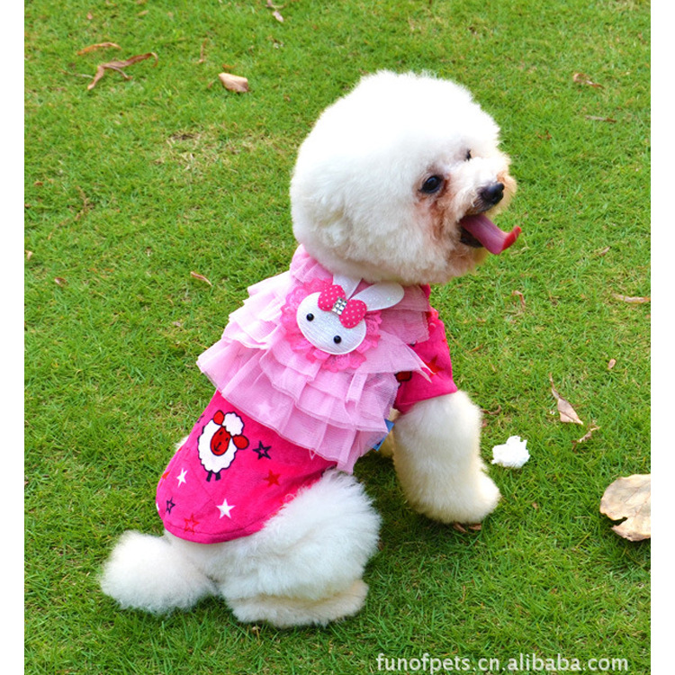 上海新款宠物服装批发【绵羊网纱衫-玫红色】宠物衣服狗狗衣服