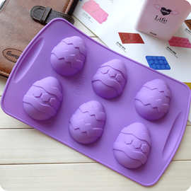 厂家现货批发 硅胶蛋糕模具 小号6孔复苏蛋形 巧克力皂模 DIY模具