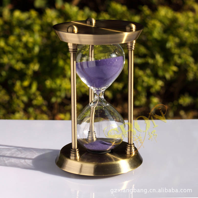 时之砂金属沙漏 创意30分钟沙漏计时器礼品 生日礼物 玻璃工艺品|ru