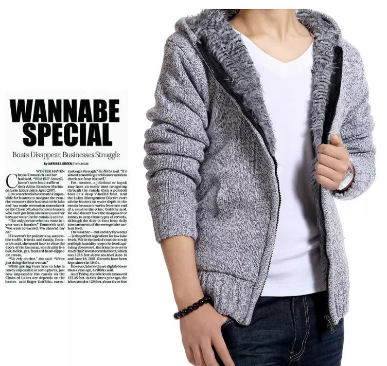 2022秋冬新款加绒男式毛衣连帽男式韩版时尚针织开衫外套厂家批发