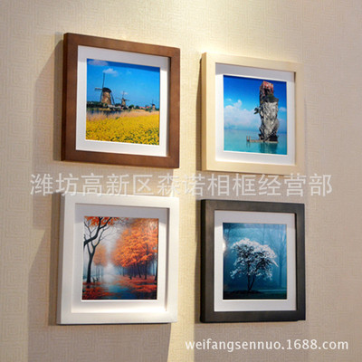 加厚实木相框正方形14寸 创意画框 十字绣裱框定zuo|ms